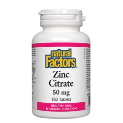 NATURAL FACTORS Zinc Citrate 50 мг / 180 таблетки