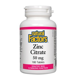 NATURAL FACTORS Zinc Citrate 50 мг / 180 таблетки