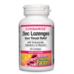 NATURAL FACTORS Echinamide Zinc Lozenges / 60 дъвчащи таблетки на супер цена