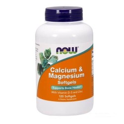 NOW Calcium and Magnesium with vitamin D3 and zinc 120 soft 