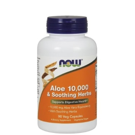 NOW Aloe 10 000 & Soothing Herbs 90 капсули на супер цена