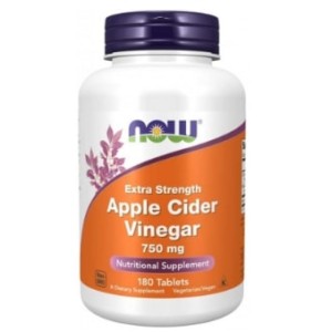 NOW Foods Apple Cider Vinegar 750 мг | Extra Strength 180 таблетки