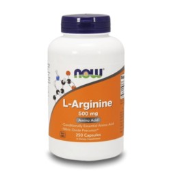 NOW L-Arginine 500 мг 250 капсули