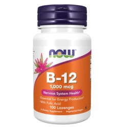 NOW Vitamin B-12 1000 мкг| with Folic Acid 100 Подезични таблетки