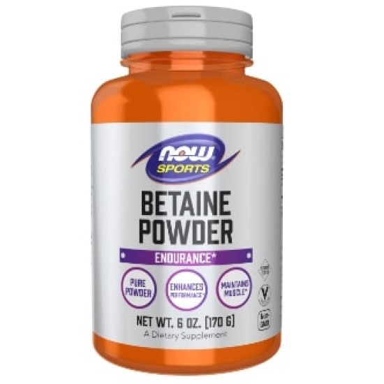 NOW Betaine Powder | Endurance 170 гр на супер цена
