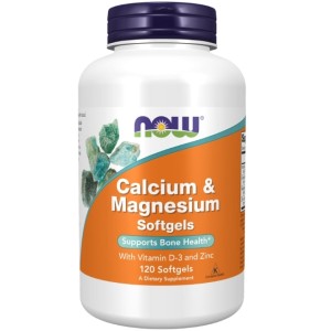 NOW Calcium & Magnesium Softgels / with Vit D and Zinc 240 гел капсули