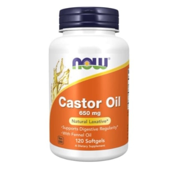 NOW Castor Oil 650 мг / 120 гел капсули на изгодни цени NOW Castor Oil 650 мг / 120 гел капсули на супер цена