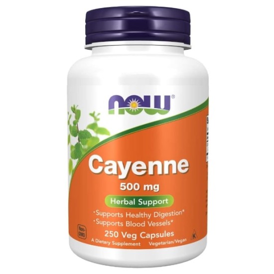 NOW Cayenne 500 мг / 250 капсули на супер цена