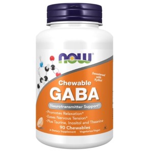 NOW GABA Chewable | with Taurine, Inositol & Theanine 90 Дъвчащи таблетки