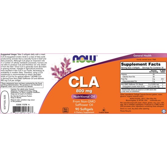 NOW CLA 800mg. / 90 Softgels на супер цена
