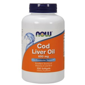 NOW Cod Liver Oil 650 мг / 250 гел капсули