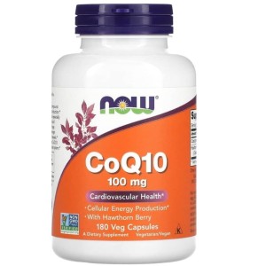 NOW CoQ10 100 мг | with Hawthorn Berry 180 гел капсули