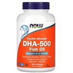 NOW DHA - 500 Double Strength 180 гел капсули на супер цена