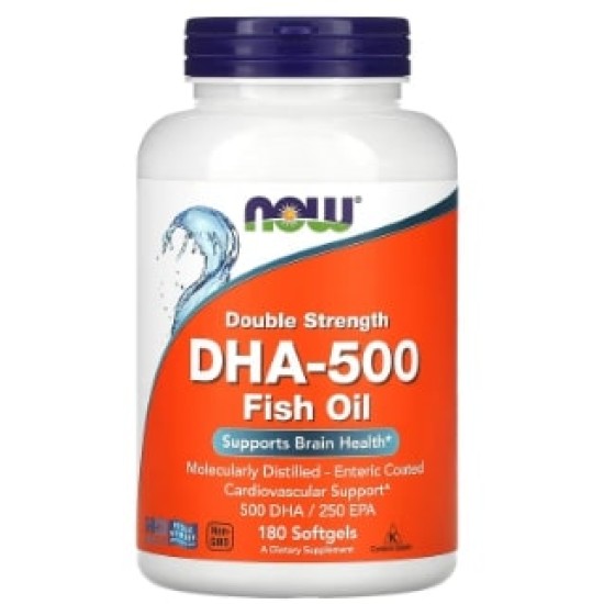 NOW DHA - 500 Double Strength 180 гел капсули на супер цена