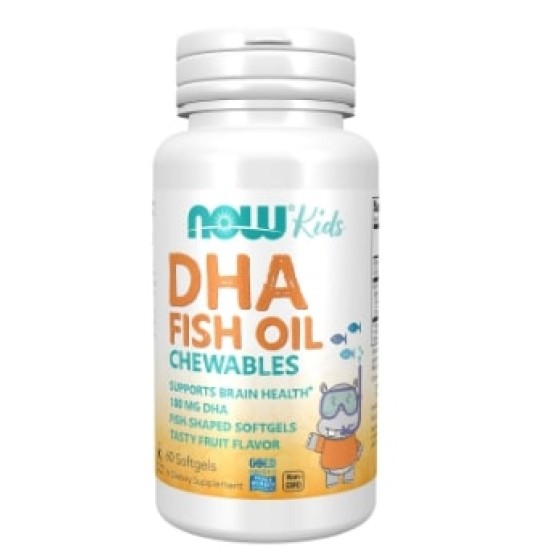 NOW DHA 100 мг Kid's Chewable 60 дъвчащи дражета на супер цена