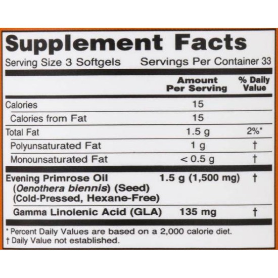 NOW Evening Primrose Oil 500 мг / 100 гел капсули на супер цена