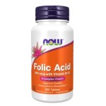 NOW - Vitamin B9 (FOLIC ACID) + B12 - 250 таблетки на супер цена