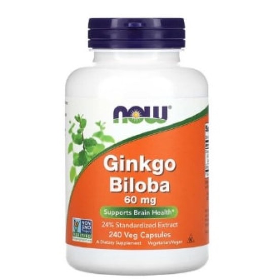 NOW Ginkgo Biloba 60 мг / 240 капсули на супер цена