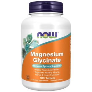 NOW Magnesium Glycinate | Highly Absorbable Magnesium Bisglycinate 180 таблетки