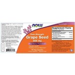 NOW Grape Seed 250 мг / Extra Strength 90 капсули на супер цена
