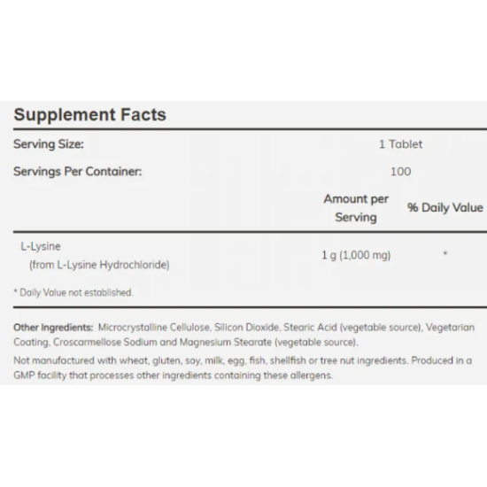 NOW L-Lysine 1000 мг / 250 таблетки на супер цена