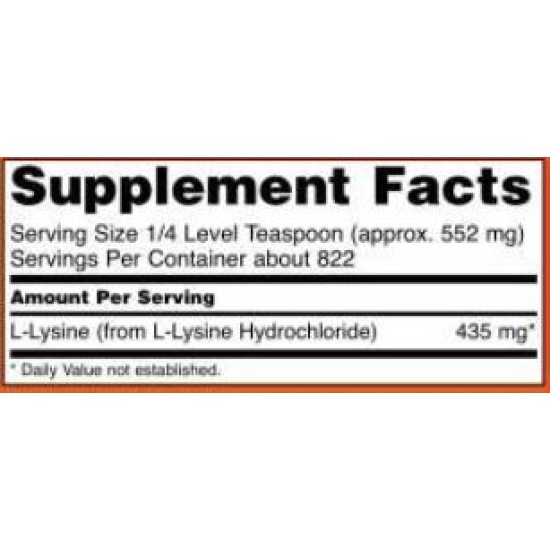 NOW L-Lysine Powder 454 гр на супер цена