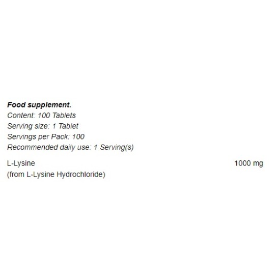 NOW L-Lysine 1000 mg / 100 tabs на супер цена