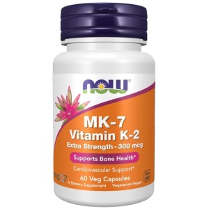 NOW MK-7 Vitamin K-2 300 мкг | Extra Strength MenaQ7® 60 капсули