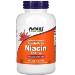 NOW Flush-Free Niacin 500 мг | Double Strength 180 капсули