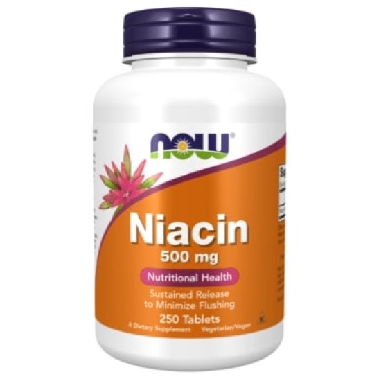 NOW - ВИТАМИН B-3 (NIACIN) 500 MG - 250 ТАБЛЕТКИ на супер цена