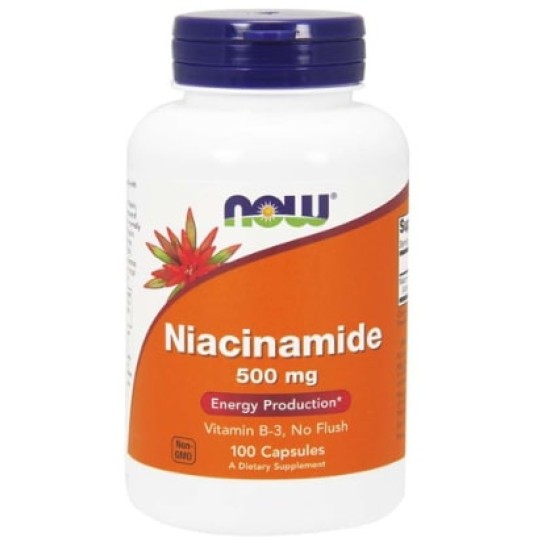 NOW Niacinamide 500 мг / 100 капсули на супер цена