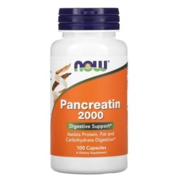 NOW Pancreatin 2000 / 100 капсули