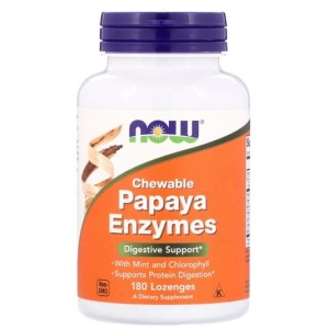 NOW Papaya Enzymes 180 Дъвчащи таблетки