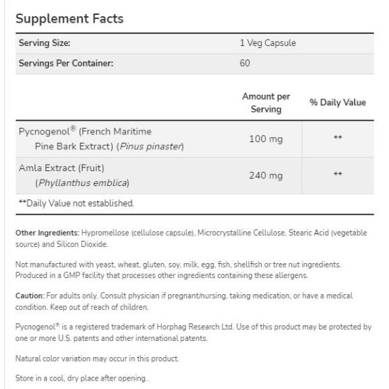 NOW Pycnogenol 100 мг / 60 капсули на супер цена