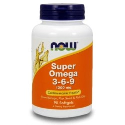 NOW Foods Super Omega 3-6-9 1200 мг / 90 гел капсули