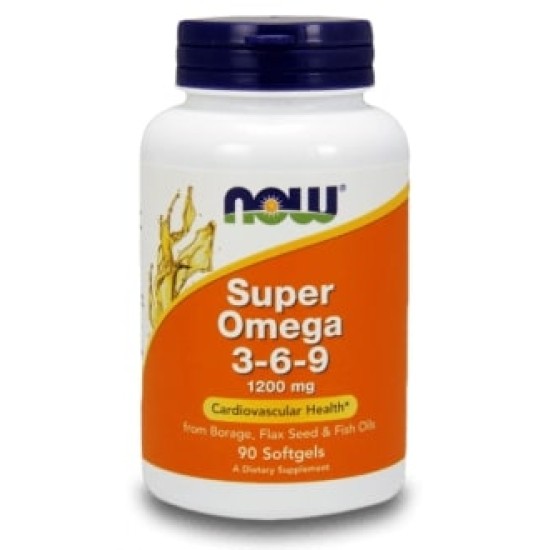 NOW Foods Super Omega 3-6-9 1200 мг / 90 гел капсули на супер цена