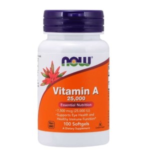 NOW Vitamin A 25000 IU / 100 гел капсули