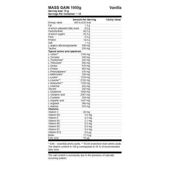 Nutrend MASS GAIN 1000 гр на супер цена