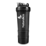 NATURALICO Smart Shaker Black - Шейкър 600 мл с отделения черен на супер цена