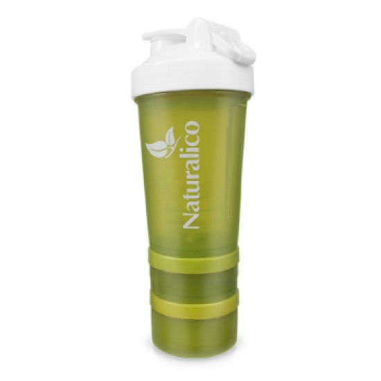 NATURALICO Smart Shaker Black - Шейкър 600 мл с отделения черен на супер цена