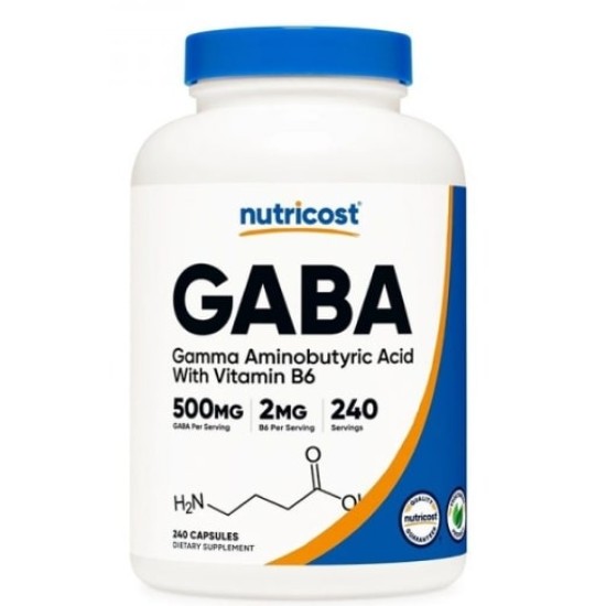Nutricost GABA 500 мг + B6 2 мг / 240 капсули на супер цена