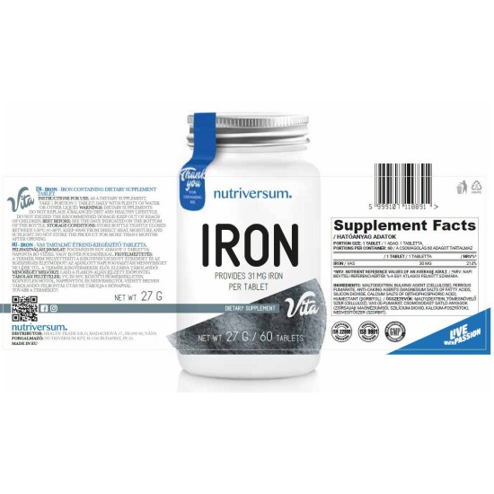 Nutriversum Iron 30 мг| Ferrous Fumarate 30 таблетки на супер цена