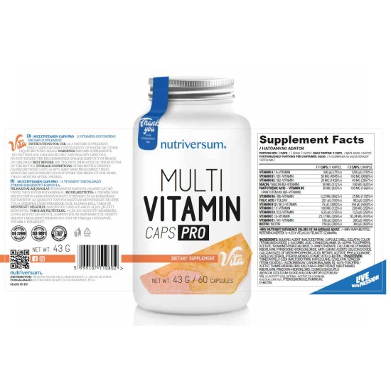 Nutriversum MultiVitamin Caps Pro - 60 servs на супер цена
