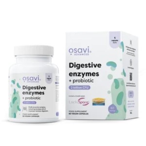 Osavi Digestive Enzymes + Probiotic | Digezyme + LactoSpore 60 капсули