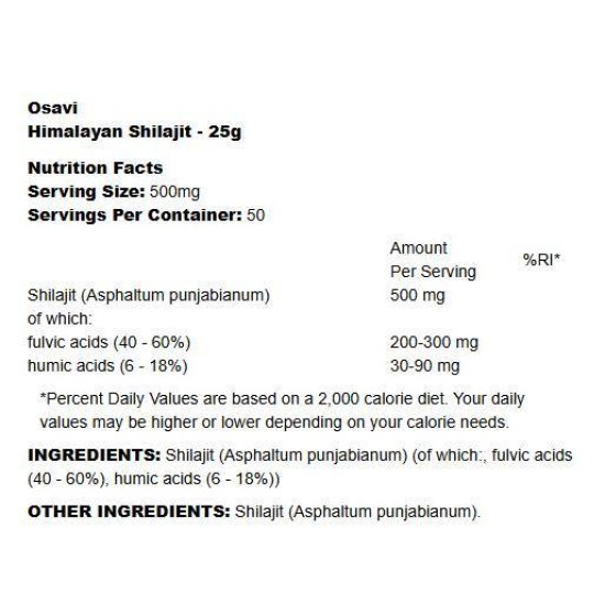 Osavi Himalayan Shilajit 500 mg | with 40-60% Fulvic Acid 50 гр на супер цена