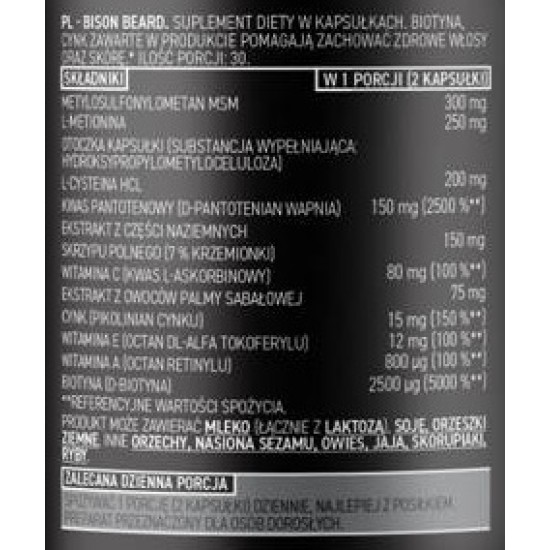 OstroVit PHARMA Bison Beard / Men's Beard Care / 60 капсули на супер цена