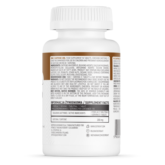 OstroVit PHARMA Caffeine 200 / 200 таблетки на супер цена