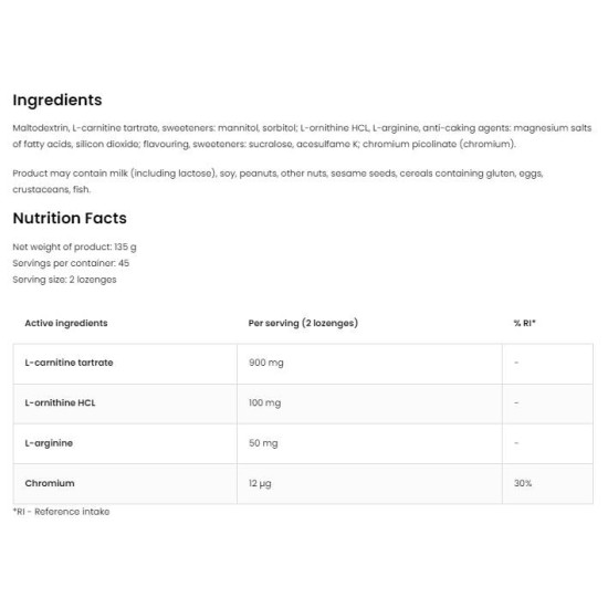 OstroVit L-Carnitine Lozenges 90 Подезични таблетки на супер цена