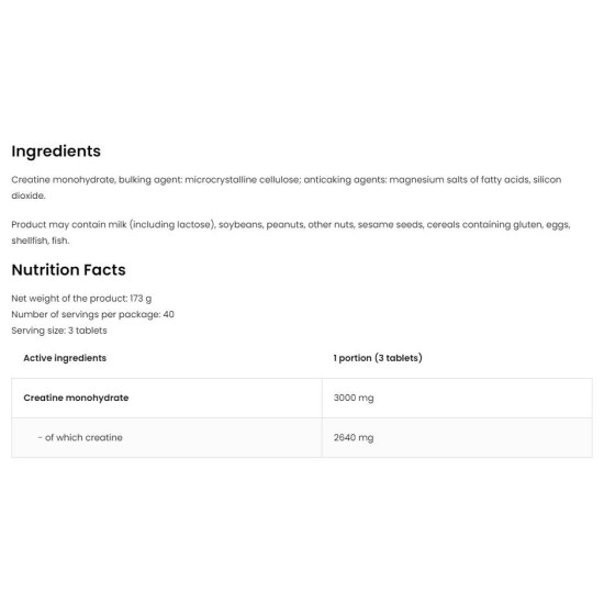 OstroVit Creatine Monohydrate Tabs 3000 / 120 таблетки на супер цена
