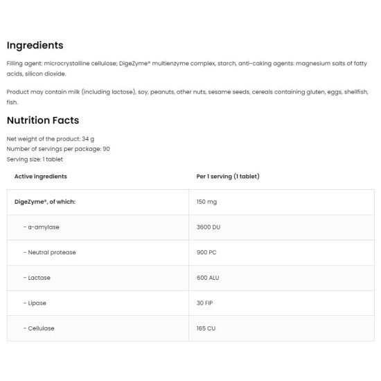 OstroVit DigeZyme® | Digestive Enzyme Complex Patent 90 таблетки на изгодни цени OstroVit DigeZyme® | Digestive Enzyme Complex Patent 90 таблетки на супер цена